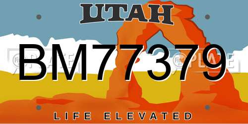BM77379 Utah License Plate