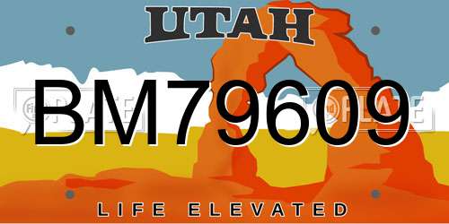 BM79609 Utah License Plate