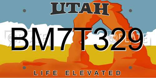 BM7T329 Utah License Plate