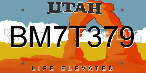 BM7T379 Utah License Plate