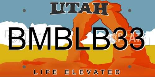 BMBLB33 Utah License Plate