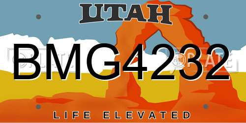 BMG4232 Utah License Plate