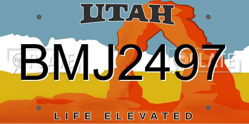 BMJ2497 Utah License Plate