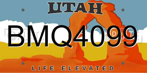 BMQ4099 Utah License Plate
