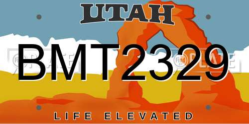 BMT2329 Utah License Plate