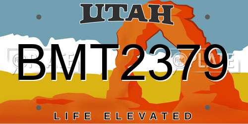 BMT2379 Utah License Plate