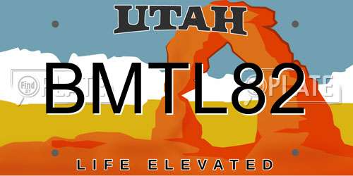 BMTL82 Utah License Plate