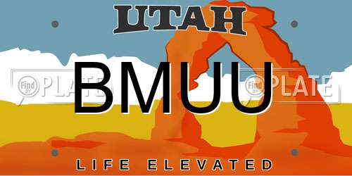 BMUU Utah License Plate