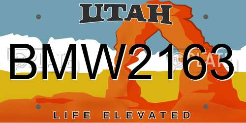 BMW2163 Utah License Plate