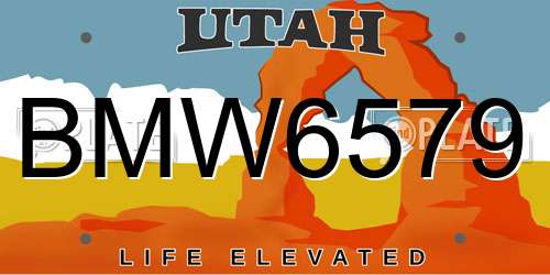 BMW6579 Utah License Plate