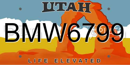 BMW6799 Utah License Plate