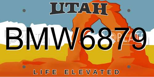 BMW6879 Utah License Plate