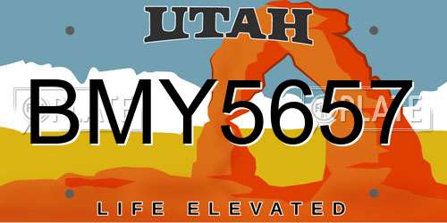BMY5657 Utah License Plate