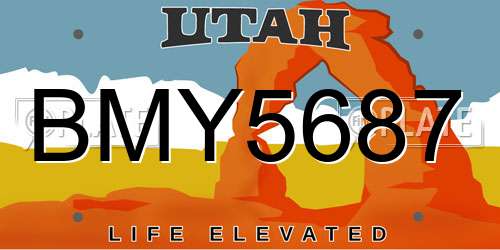 BMY5687 Utah License Plate