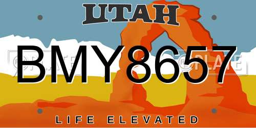 BMY8657 Utah License Plate