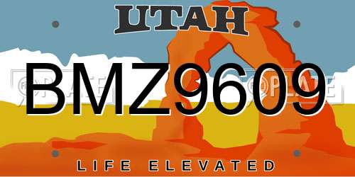BMZ9609 Utah License Plate