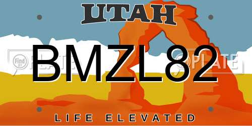 BMZL82 Utah License Plate