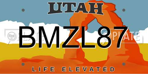 BMZL87 Utah License Plate