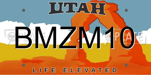 BMZM10 Utah License Plate