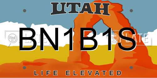 BN1B1S Utah License Plate