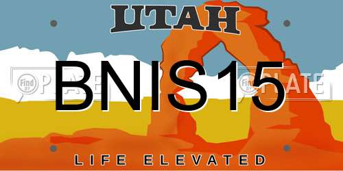 BNIS15 Utah License Plate