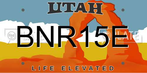 BNR15E Utah License Plate