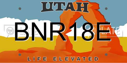 BNR18E Utah License Plate