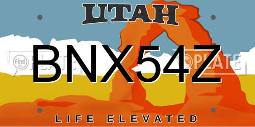 BNX54Z Utah License Plate