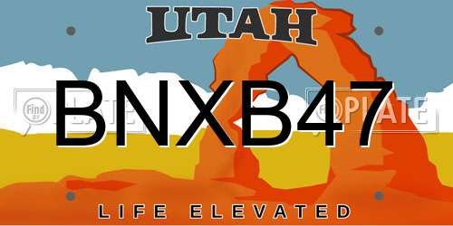 BNXB47 Utah License Plate