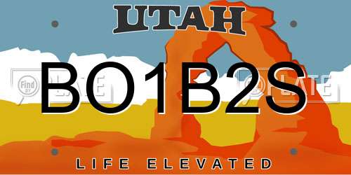 BO1B2S Utah License Plate