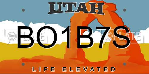 BO1B7S Utah License Plate