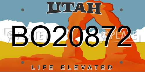 BO20872 Utah License Plate