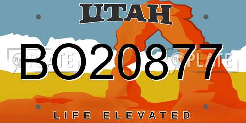 BO20877 Utah License Plate