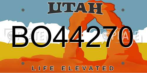 BO44270 Utah License Plate