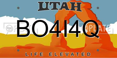 BO4I4Q Utah License Plate