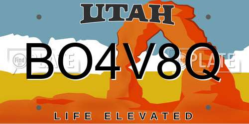 BO4V8Q Utah License Plate