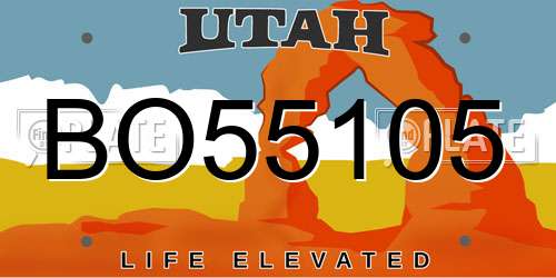 BO55105 Utah License Plate
