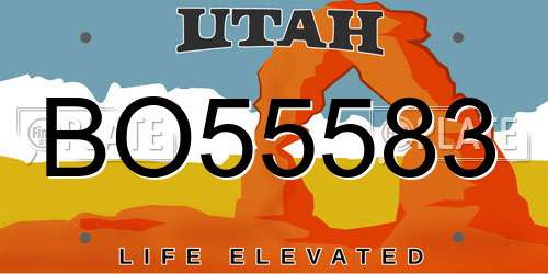 BO55583 Utah License Plate