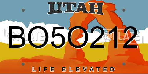 BO5O212 Utah License Plate