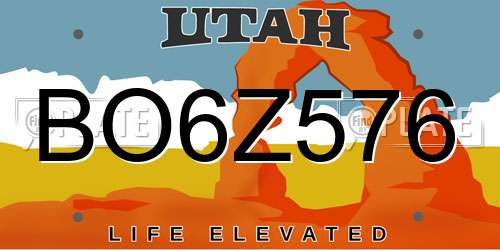 BO6Z576 Utah License Plate