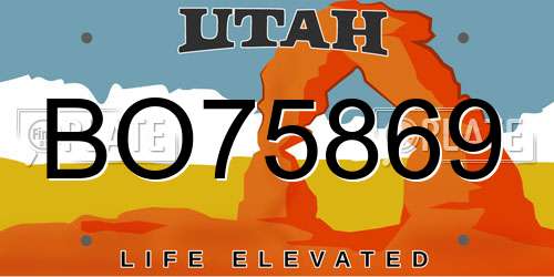 BO75869 Utah License Plate
