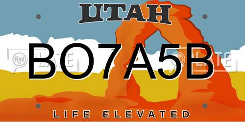BO7A5B Utah License Plate