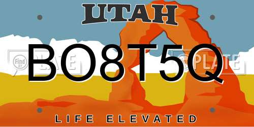 BO8T5Q Utah License Plate