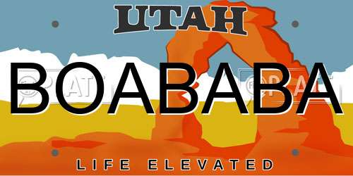 BOABABA Utah License Plate