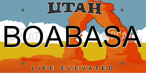 BOABASA Utah License Plate