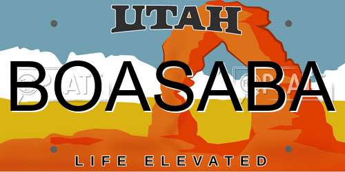 BOASABA Utah License Plate