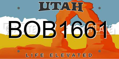 BOB1661 Utah License Plate