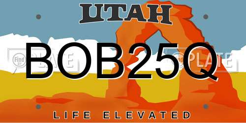 BOB25Q Utah License Plate