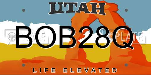 BOB28Q Utah License Plate