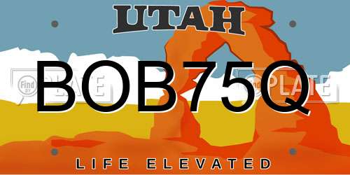 BOB75Q Utah License Plate